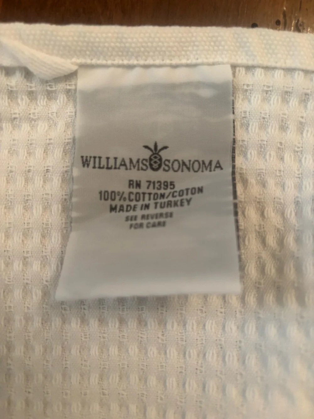 Williams Sonoma White Waffle Cotton Kitchen Cloth